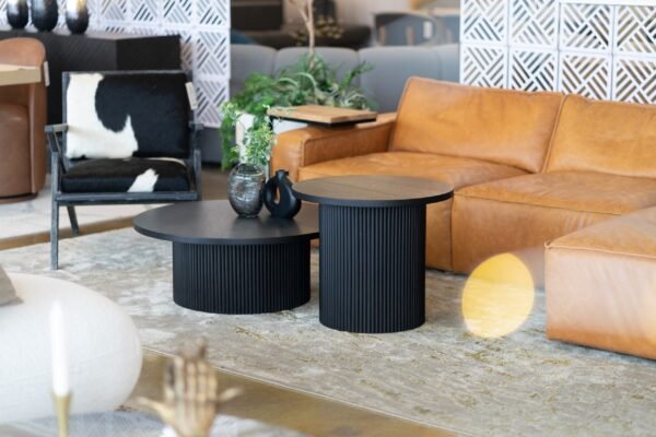 Modrest - Rawlins Modern Mid Century Black Ash Round Coffee Table - Image 3