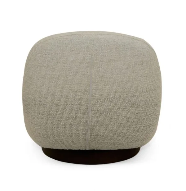 Modrest Renee - Modern Cream Fabric Swivel Chair - Image 2
