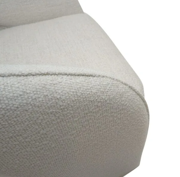 Modrest Renee - Modern Cream Fabric Swivel Chair - Image 3