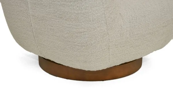 Modrest Renee - Modern Cream Fabric Swivel Chair - Image 5
