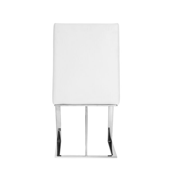 Modrest Frankie - Modern White & Brushed Stainless Steel Dining Chair - Image 4