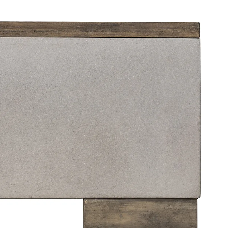 Modrest Delaware Modern Concrete & Acacia Square Coffee Table - Image 3