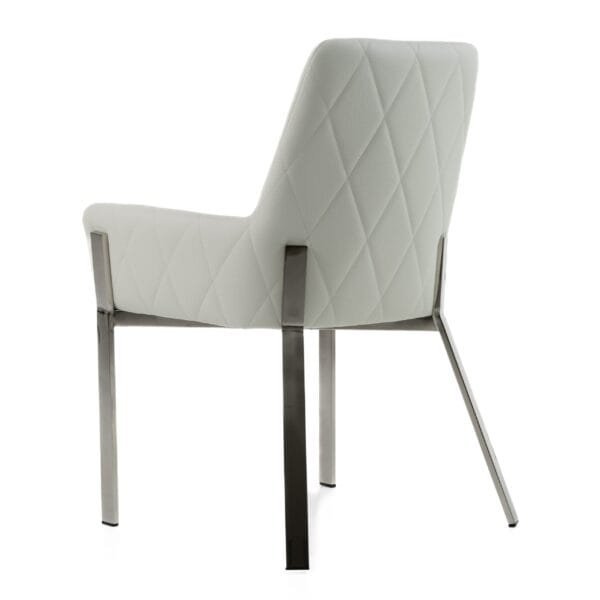 Modrest Robin Modern White Bonded Leather Dining Chair - Image 3