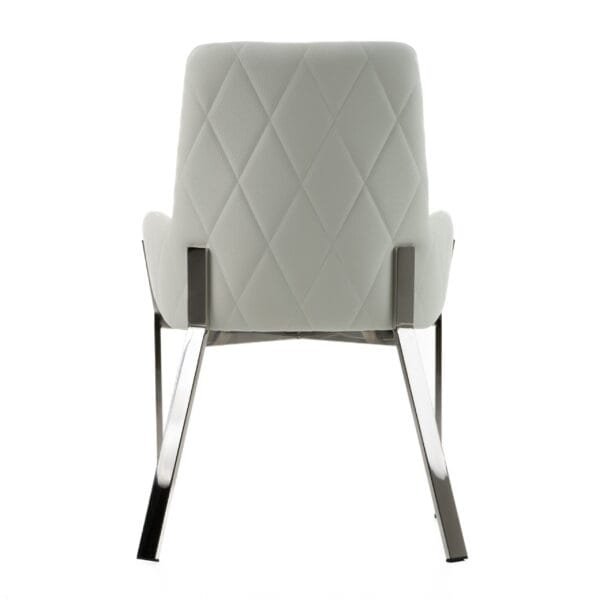 Modrest Robin Modern White Bonded Leather Dining Chair - Image 4