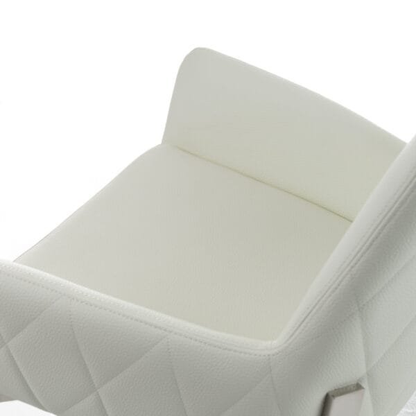 Modrest Robin Modern White Bonded Leather Dining Chair - Image 5