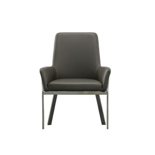 Modrest Robin Modern Grey Bonded Leather Dining Chair - Image 4