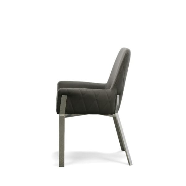 Modrest Robin Modern Grey Bonded Leather Dining Chair - Image 2