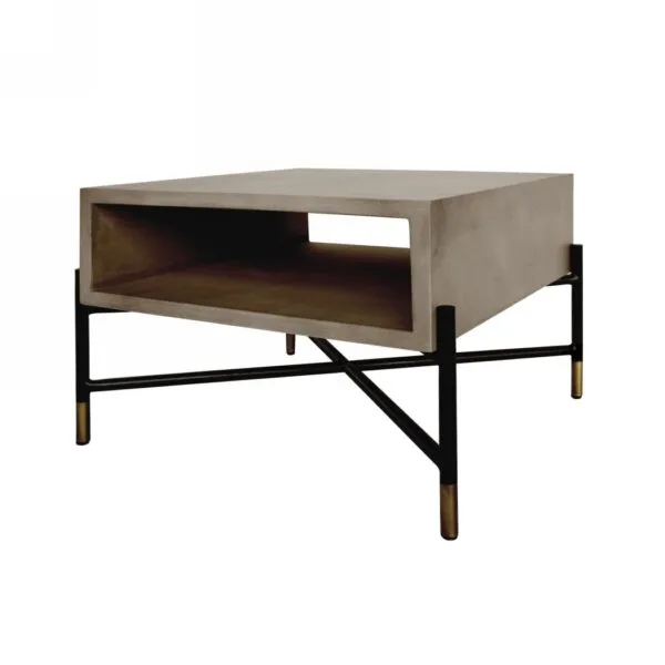 Modrest Walker Modern Concrete & Metal End Table - Image 2