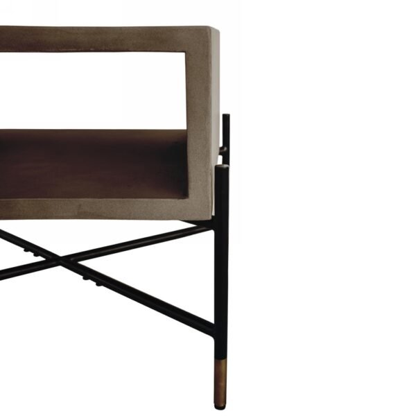 Modrest Walker Modern Concrete & Metal Coffee Table - Image 3