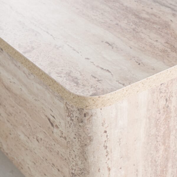 Nova Domus Roma - Modern Faux Travertine Rectangular Coffee Table - Image 5