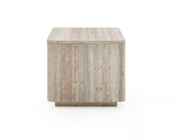 Nova Domus Roma - Modern Faux Travertine Square End Table - Image 2