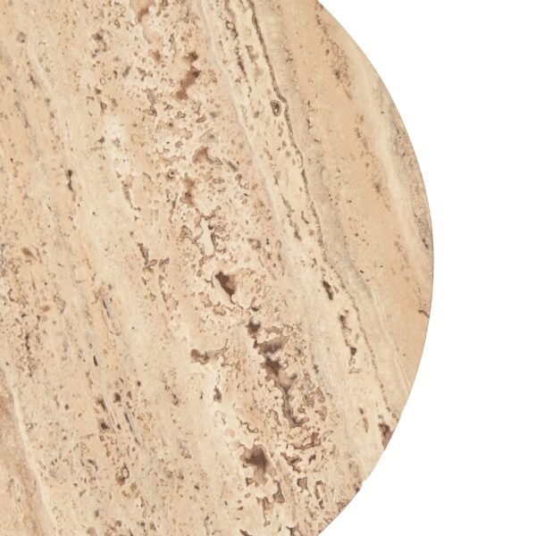 Nova Domus Roma - Modern Faux Travertine Round End Table - Image 4