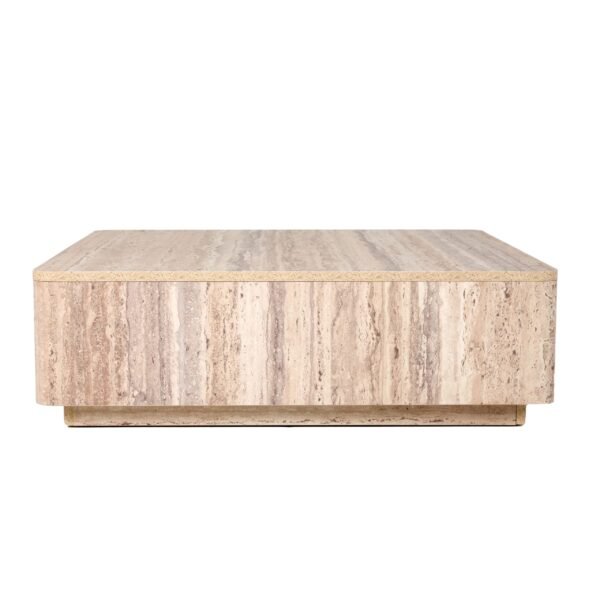 Nova Domus Roma - Modern Faux Travertine Square Coffee Table