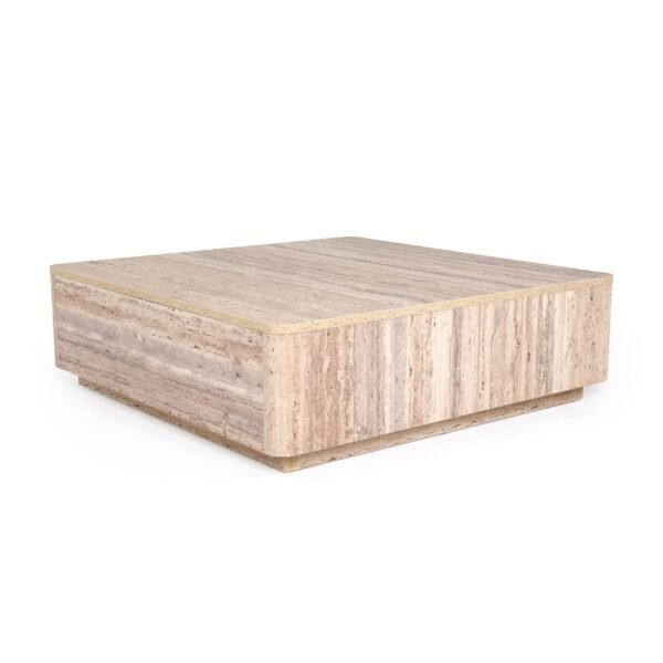 Nova Domus Roma - Modern Faux Travertine Square Coffee Table - Image 2