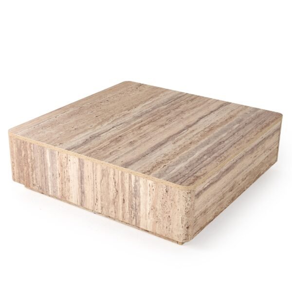 Nova Domus Roma - Modern Faux Travertine Square Coffee Table - Image 3