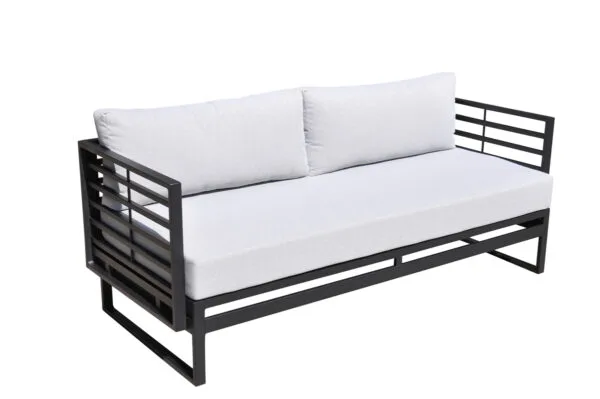 Renava Wharf Outdoor Grey & Black Sofa Set - Image 4