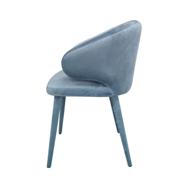 Modrest Salem - Modern Blue Grey Fabric Dining Chair - Image 3