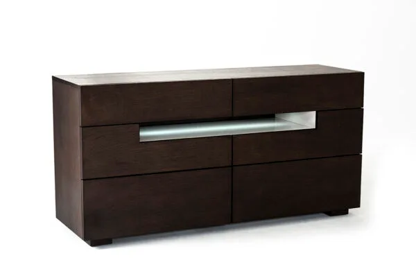 Modrest Ceres - Contemporary Brown Oak and Grey Dresser w/ LED Light - Image 2