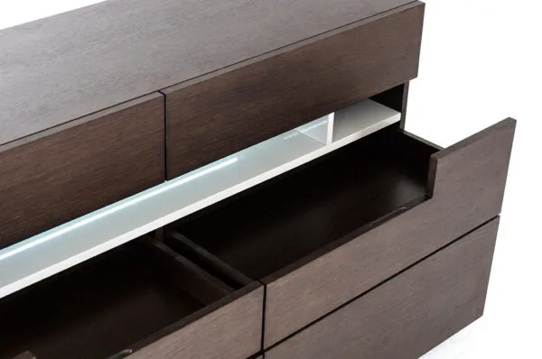 Modrest Ceres - Contemporary Brown Oak and Grey Dresser w/ LED Light - Image 3