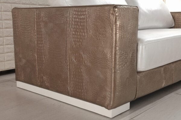 Divani Casa Cordova Modern Bronze & White Leather Sofa Set - Image 2