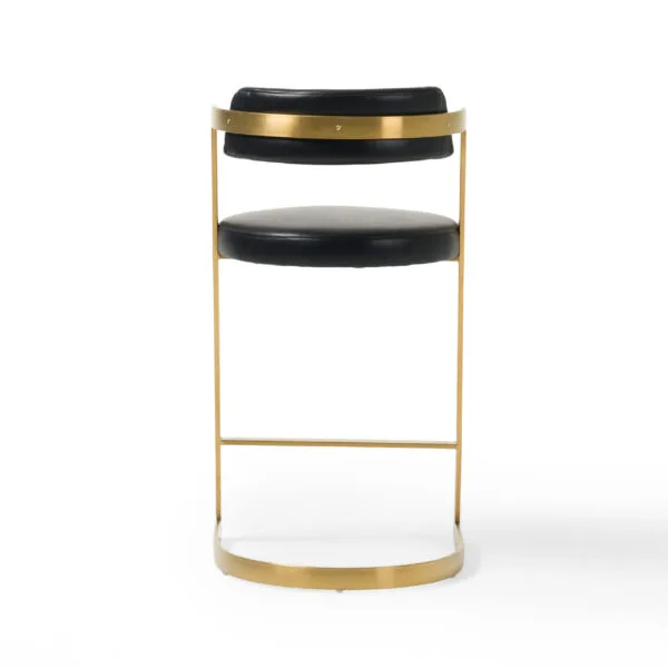 Modrest Shandra - Black Pleather + Gold Counter Stool - Image 3