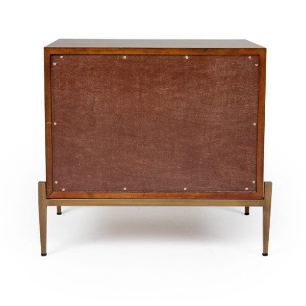Modrest Shane - Modern Acacia & Brass Nightstand - Image 3