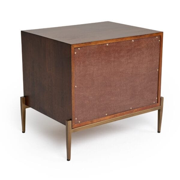 Modrest Shane - Modern Acacia & Brass Nightstand - Image 4