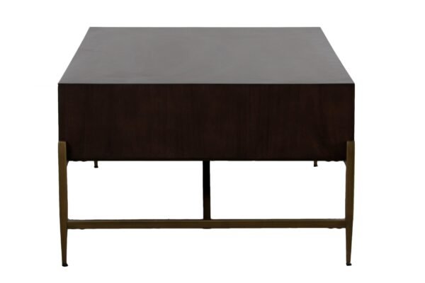 Modrest Shane - Modern Acacia & Brass Coffee Table - Image 4