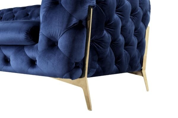 Divani Casa Sheila - Transitional Dark Blue Fabric Loveseat - Image 2