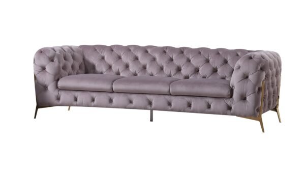 Divani Casa Sheila - Transitional Silver Fabric Sofa