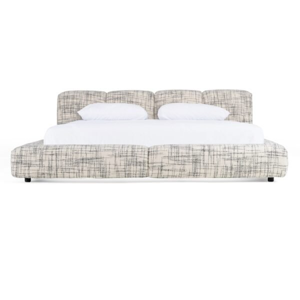 Modrest Shiloh - Modern Off-White + Black Fabric Bed