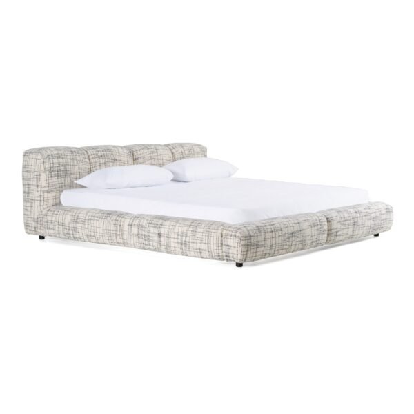 Modrest Shiloh - Modern Off-White + Black Fabric Bed - Image 2