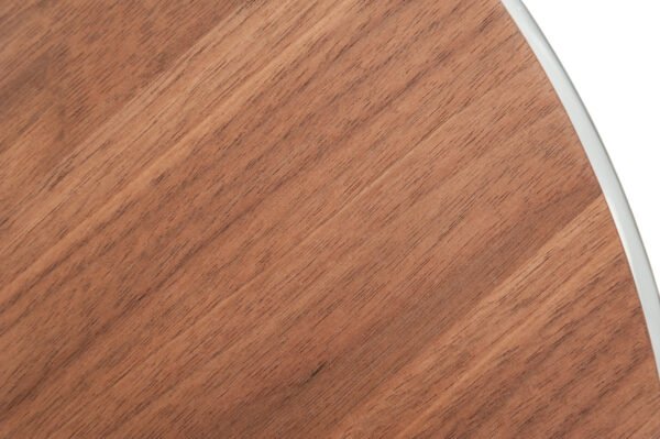 Modrest Silvia Modern Walnut & Stainless Steel End Table - Image 2