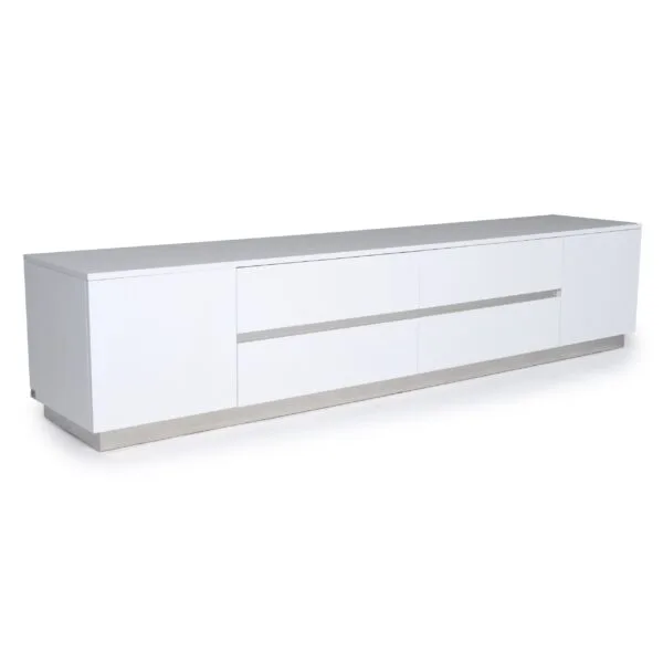A&X Skyline Modern White Crocodile TV Stand - Image 4
