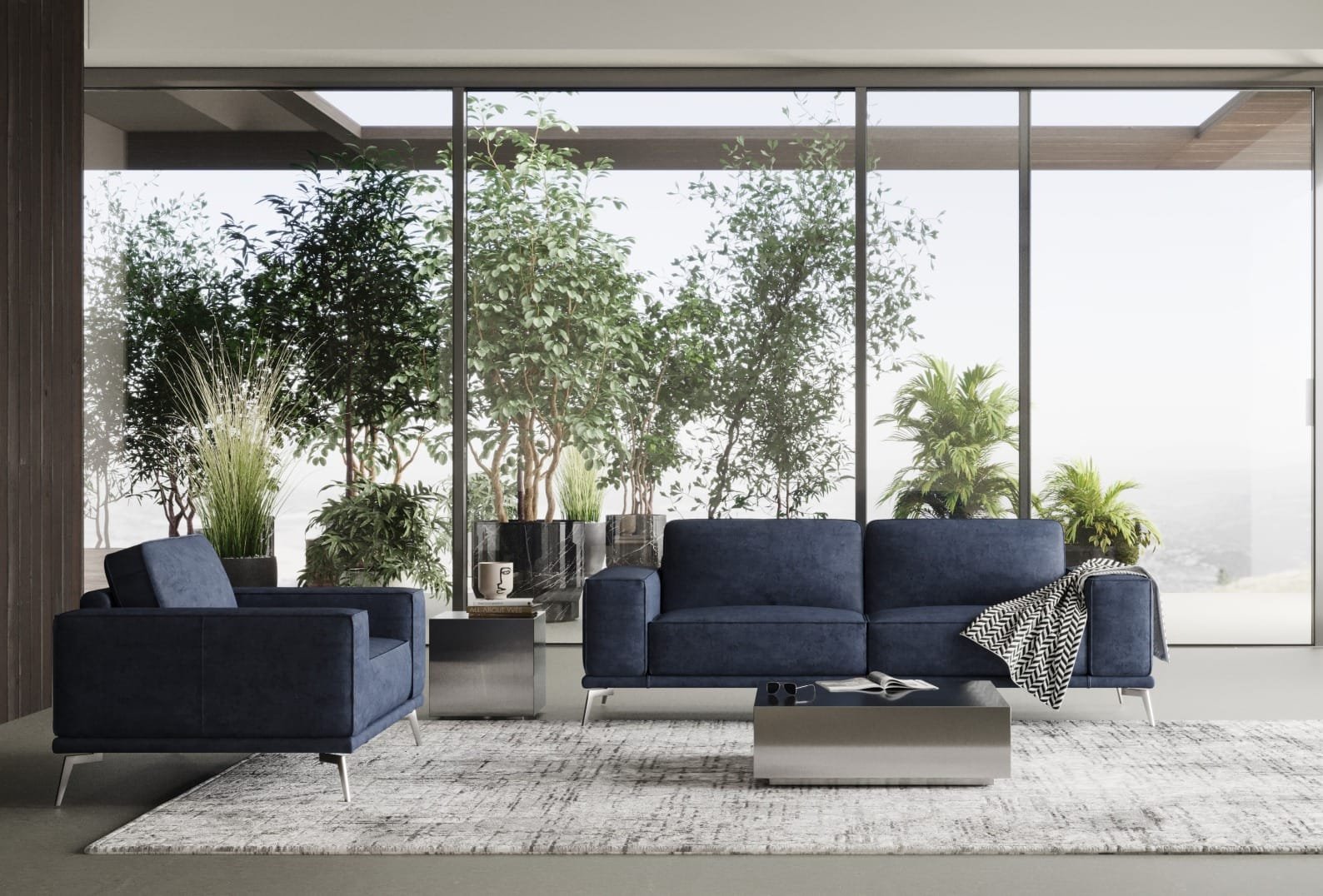 Lamod Italia Soho - Italian Maya Blue Leather Sofa 1 Lamod Italia Soho - Italian Maya Blue Leather Sofa