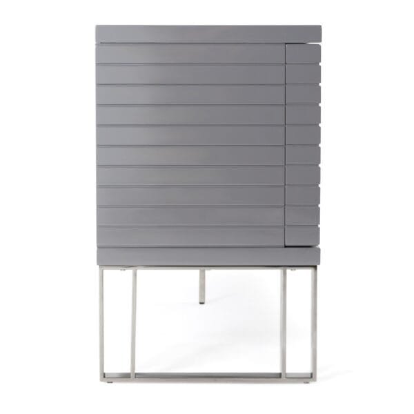 Modrest Splendor - Grey High Gloss Slatted Buffet - Image 4