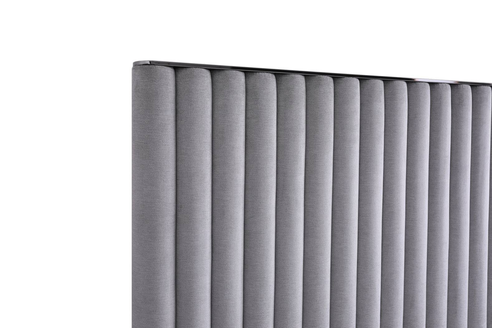 Modrest Splendor - Silver + Grey Velvet Upholstered King Platform Bed 1 Modrest Splendor - Silver + Grey Velvet Upholstered King Platform Bed