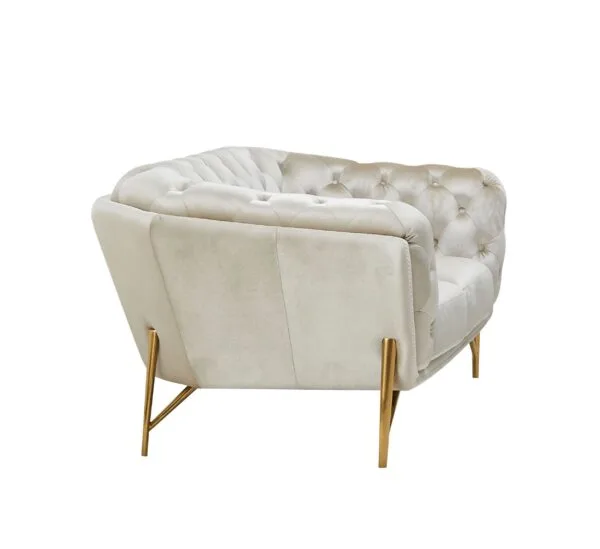 Divani Casa Stella - Transitional Beige Velvet Loveseat - Image 2