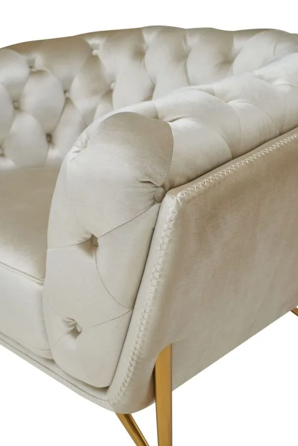 Divani Casa Stella - Transitional Beige Velvet Loveseat - Image 4