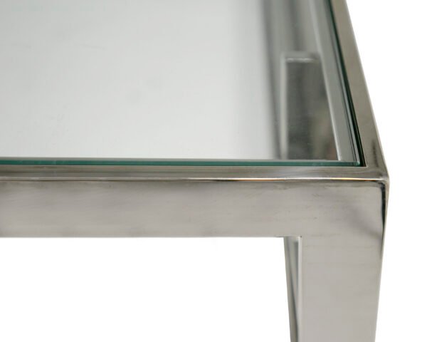 Modrest Stephen - Modern Glass & Stainless Steel Coffee Table - Image 4