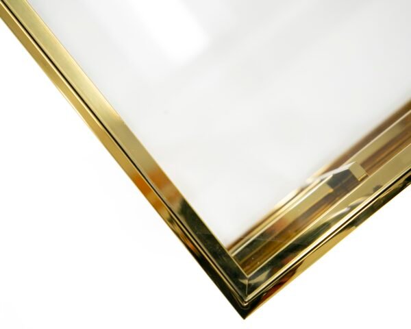 Modrest Stephen - Modern Glass & Gold Stainless Steel Square Coffee Table - Image 3