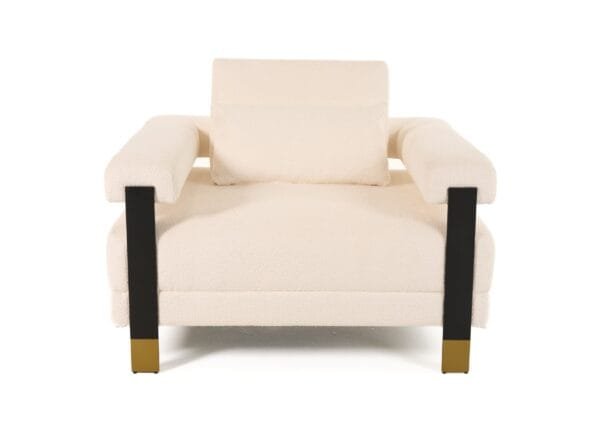 Divani Casa Stratford - Modern Off-White Fabric Accent Chair - Image 2