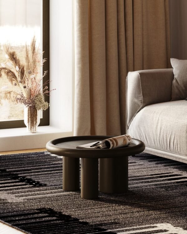 Modrest Strauss - Contemporary Brown Ash Round End Table - Image 3