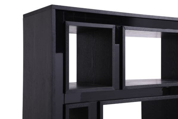 Modrest Suffolk - Contemporary Black Ash Bookcase - Image 3