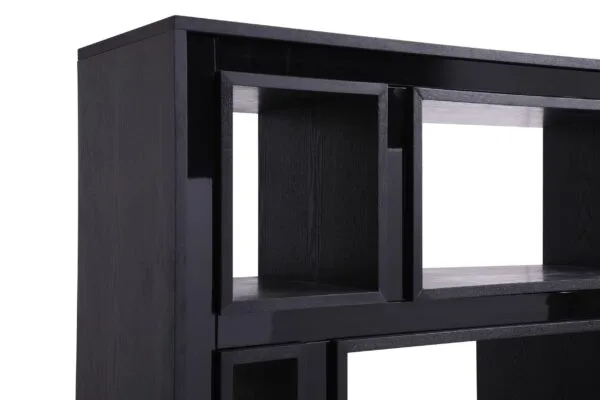 Modrest Suffolk - Contemporary Black Ash Bookcase - Image 3