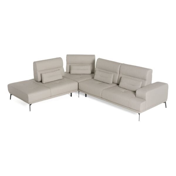 Lamod Italia Sunset - Contemporary Italian Grey Leather Left Facing Sectional Sofa - Image 2