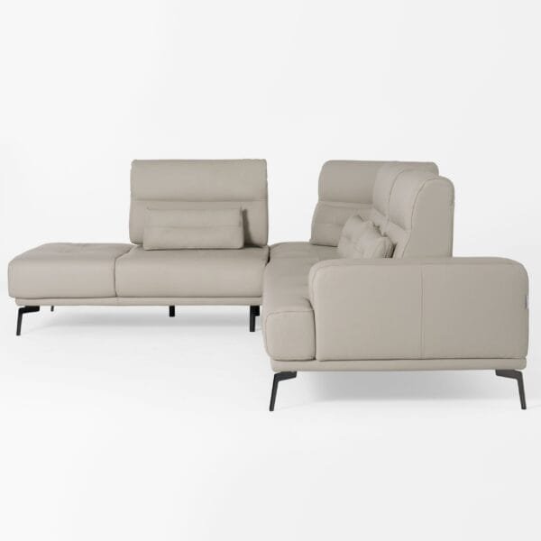 Lamod Italia Sunset - Contemporary Italian Grey Leather Left Facing Sectional Sofa - Image 4