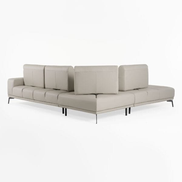 Lamod Italia Sunset - Contemporary Italian Grey Leather Left Facing Sectional Sofa - Image 5