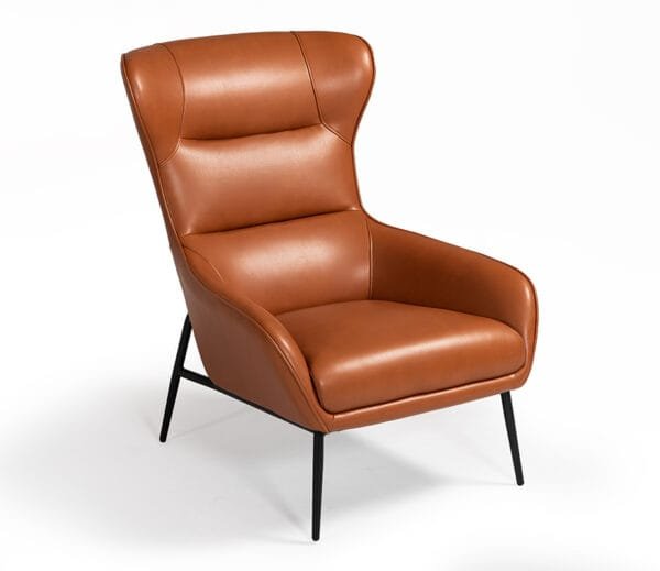 Divani Casa Susan Modern Orange Leatherette Lounge Chair - Image 4