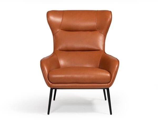 Divani Casa Susan Modern Orange Leatherette Lounge Chair - Image 2